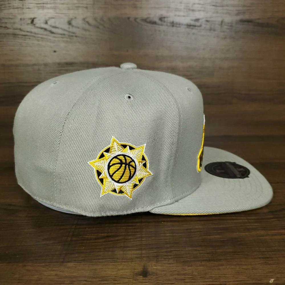 Utah Jazz Mitchell & Ness NBA Fitted 7 1/2 Flatbill Hat‎ Cap 3D Logo Gray NWT